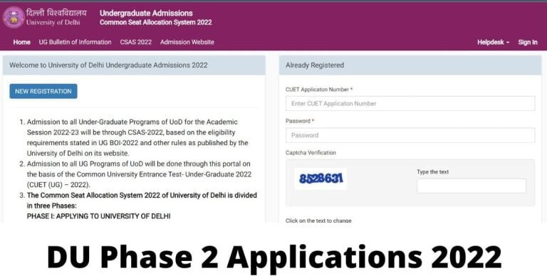 DU Admissions 2022 Phase 2 begins on du.ac.in, how to update CUET Result on CSAS portal explained