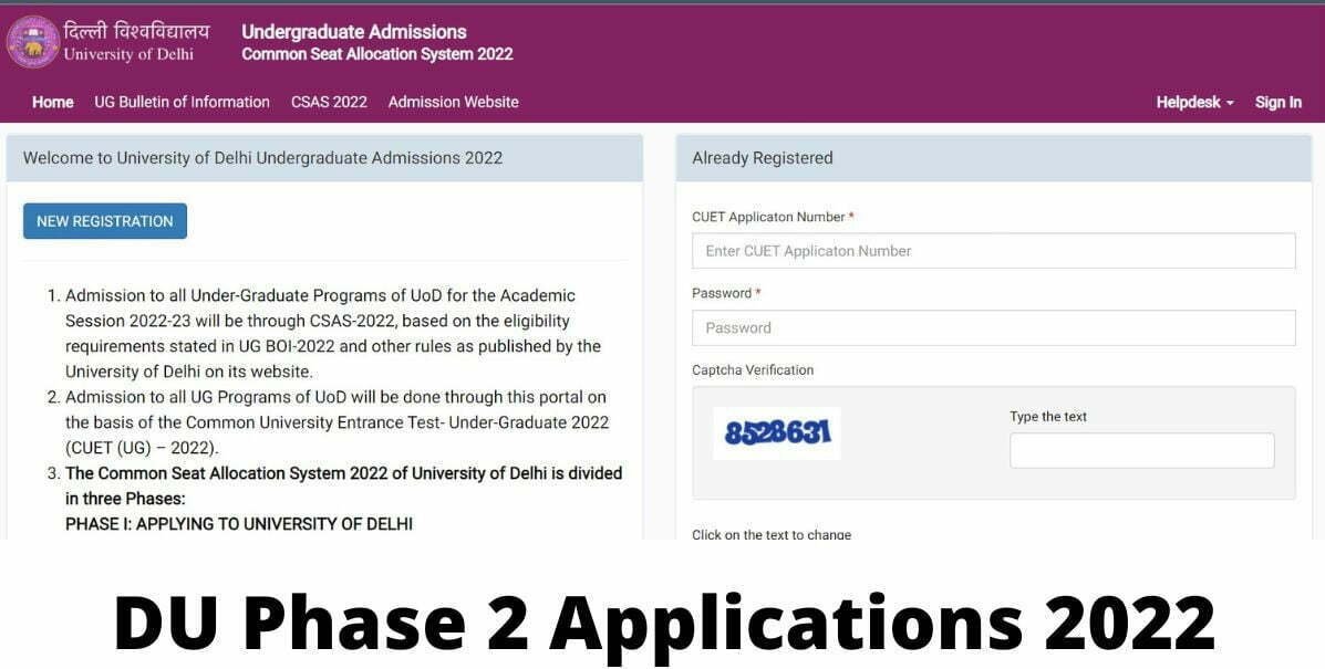 Psychographic Society - DU Admissions 2022 Phase 2 begins on du.ac.in, how to update CUET Result on CSAS portal explained