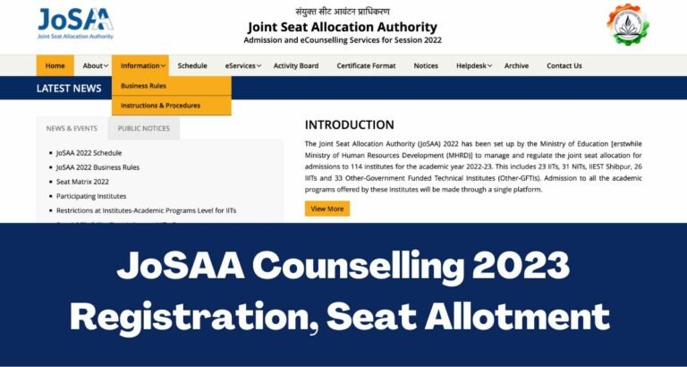 JoSAA Counselling 2023: Round 1 registration begins today at josaa.nic.in