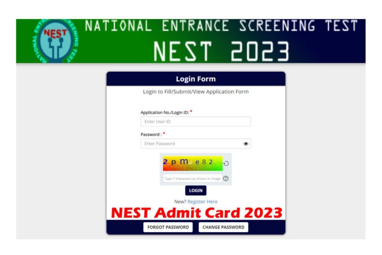 NEST 2023 admit card issued; link at nestexam.in