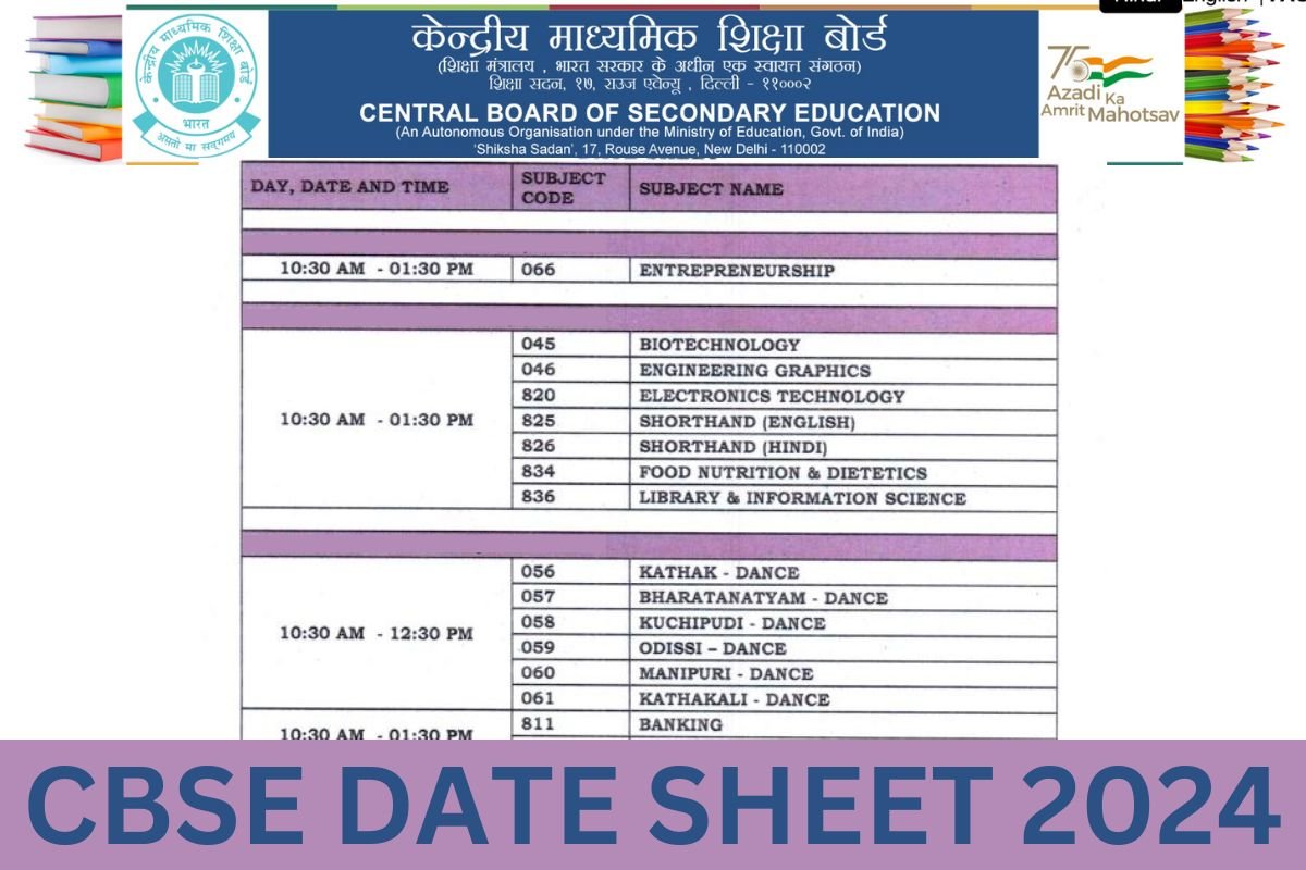CBSE 10th, 12th date sheet 2024 revised; new exam dates for minor