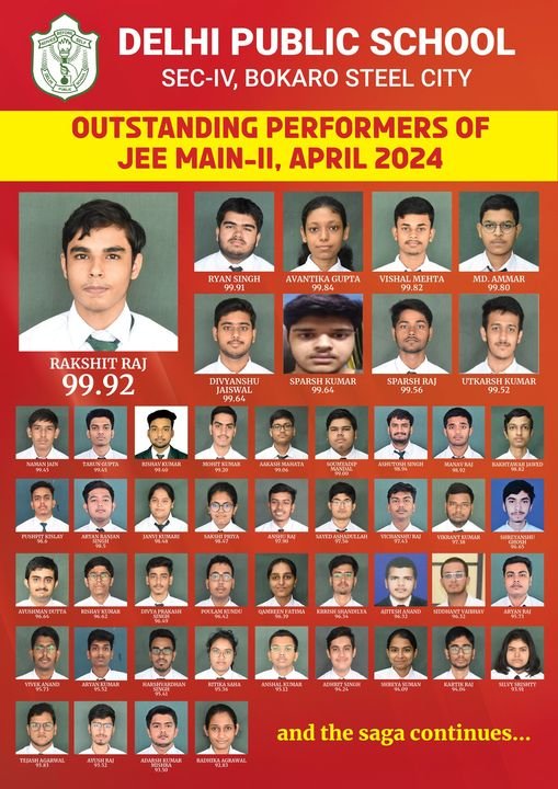 Know JEE Main 2024-2025 Topper & Result of DPS Bokaro – Session 1 & 2