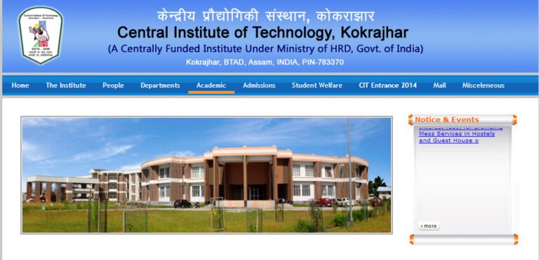 Central institute of Technology Kokrajar, Assam 2024-2025 Closing Rank – GEN , EWS , OBC, SC , ST , female  Cut Off -CSE , Electrical