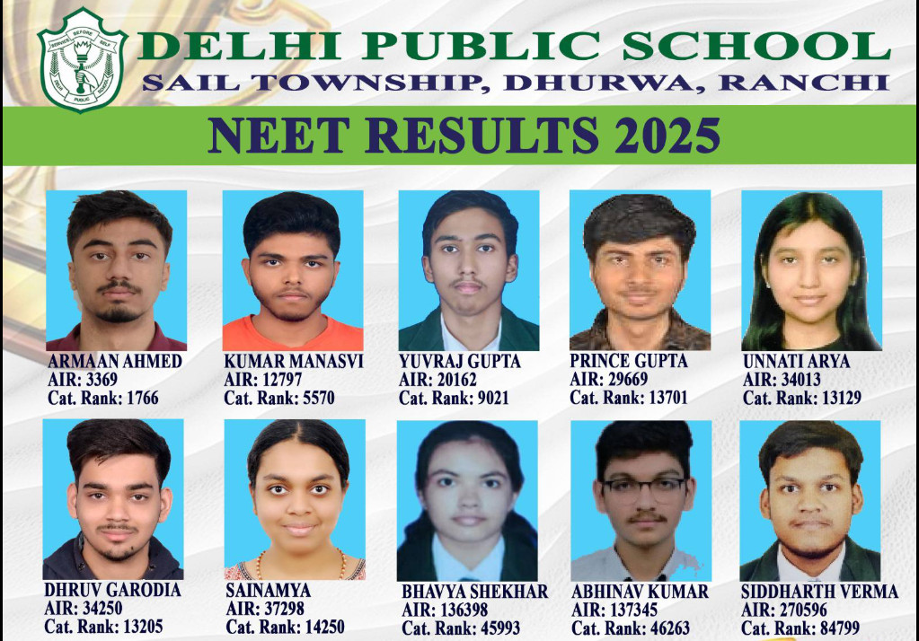 Psychographic Society - DPS Ranchi Celebrates Success in NEET 2025: Armaan Ahmed Leads with AIR 3369 NEET