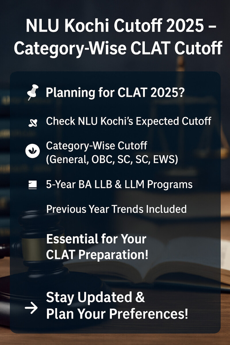 Psychographic Society - NLU Kochi Cutoff 2025-2026 – Know the Category Wise CLAT Cutoff NLU