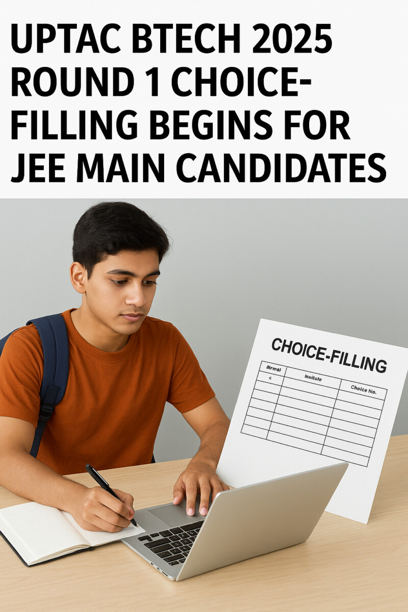 Psychographic Society - UPTAC BTech 2025 – Round 1 Choice-Filling Begins for JEE Main Candidates UPTAC