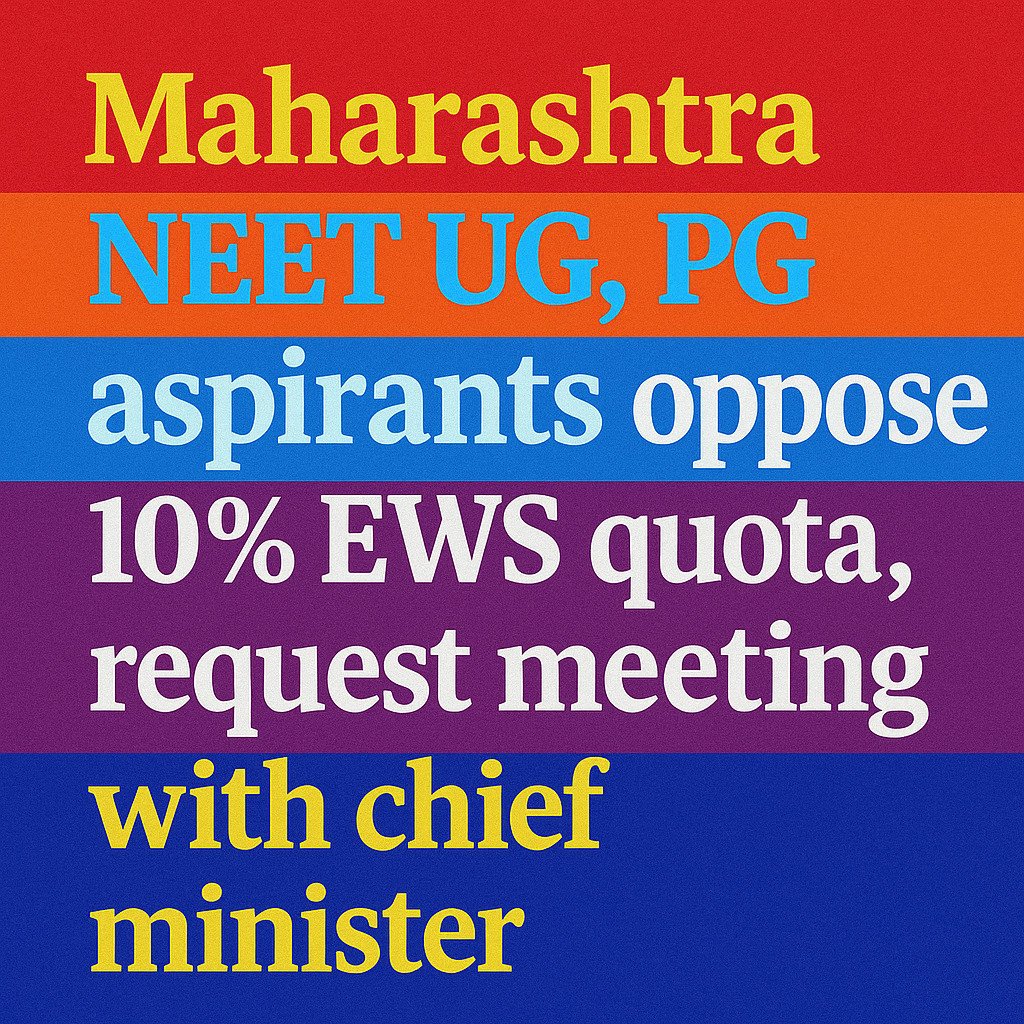Psychographic Society - Maharashtra NEET UG & PG Aspirants Protest New 10% EWS Quota, Seek Meeting with CM Maharashtra