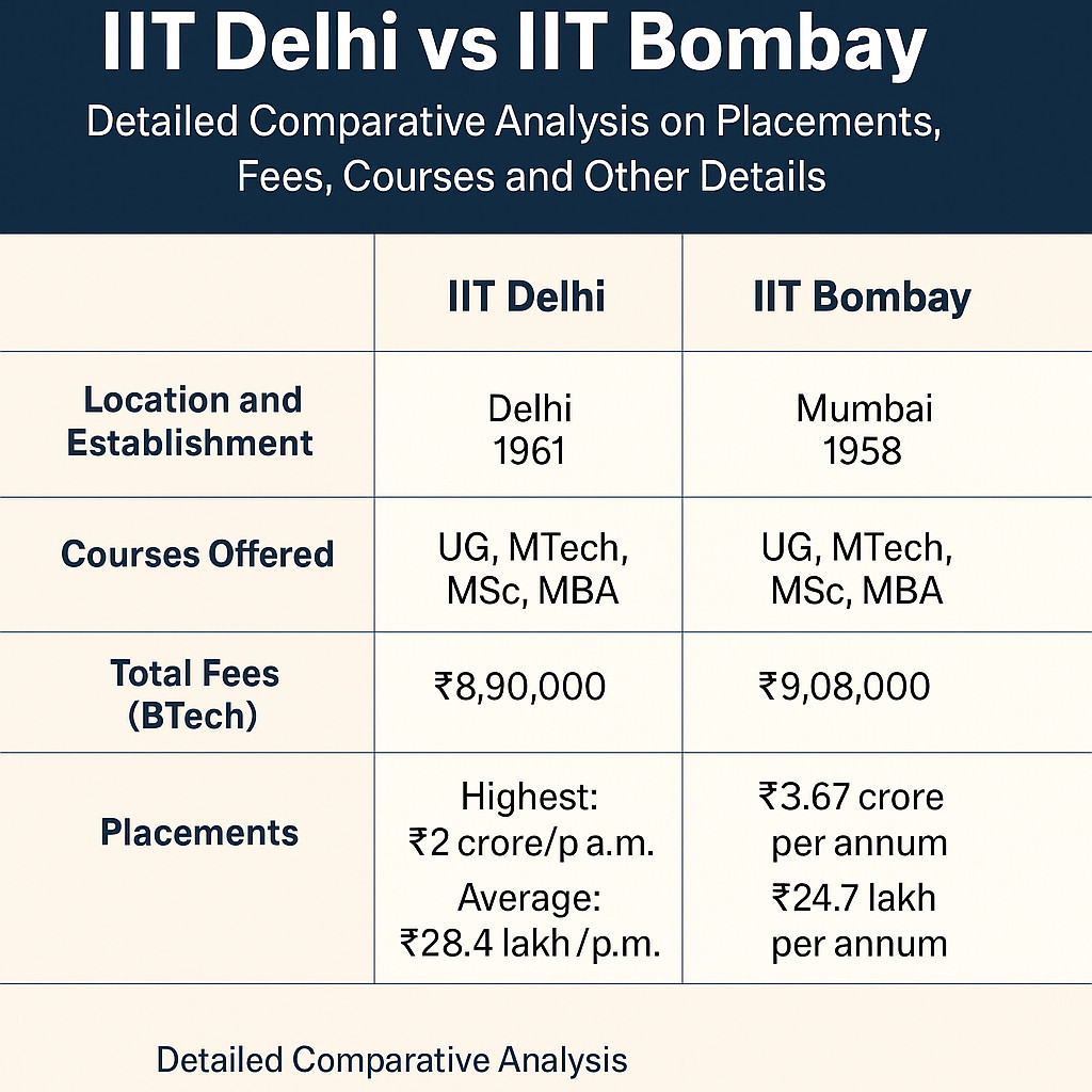 Psychographic Society - IIT Delhi vs IIT Bombay – Detailed Comparative Analysis on Placements, Fees, Courses and Other Details IIT Delhi