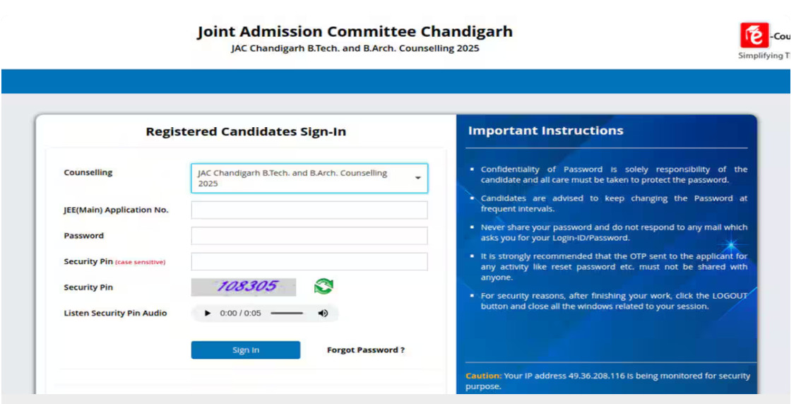 Psychographic Society - JAC Chandigarh BTech Counselling 2025 Round 3: Choice-Filling Now Open; Seat Allotment on July 26 JAC