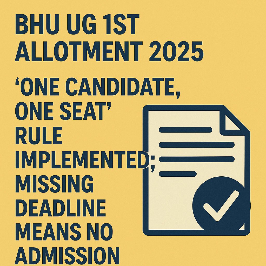 Psychographic Society - BHU UG 1st Allotment 2025: ‘One Candidate, One Seat’ Rule Implemented; Missing Deadline Means No Admission BHU