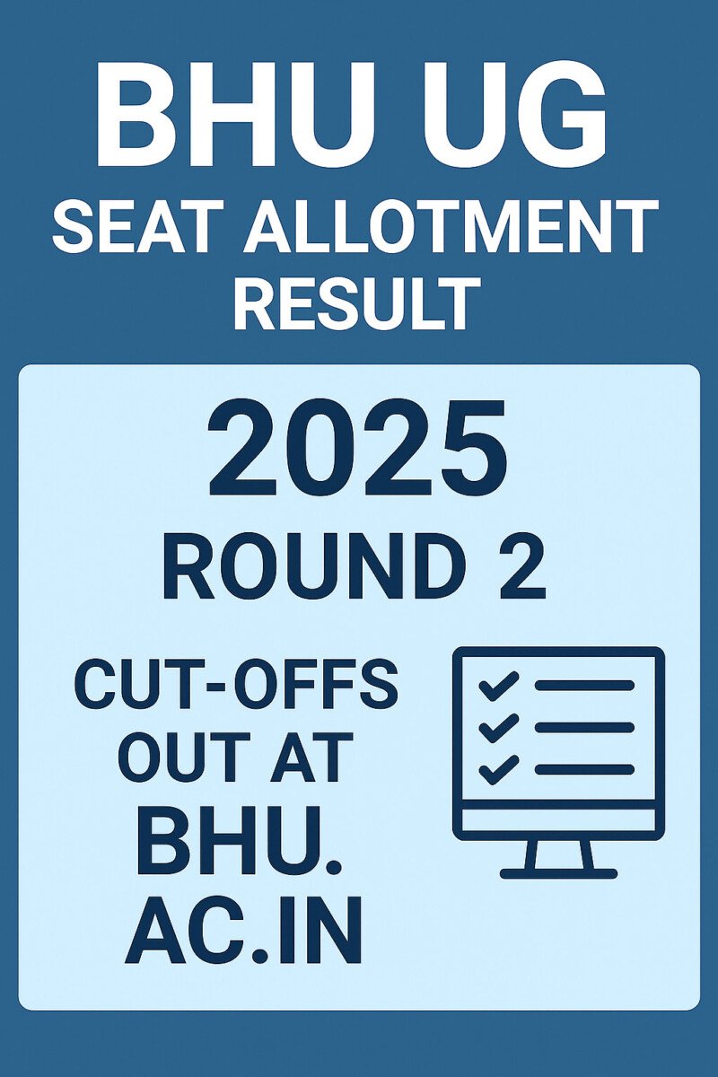 Psychographic Society - BHU UG round 2 seat allotment result 2025 declared; cut-offs out at bhu.ac.in BHU