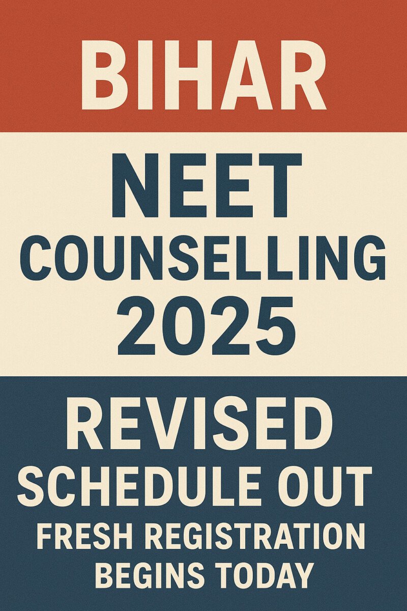 Psychographic Society - Bihar NEET UG Counselling 2025: Revised Schedule Released, Fresh Registration Begins Today Bihar