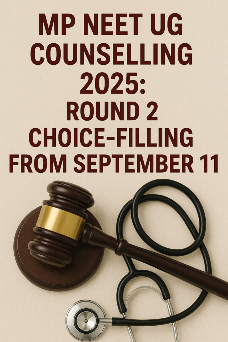 Psychographic Society - MP NEET UG Counselling 2025: Round 2 Choice-Filling from September 11; Full Schedule Released MP