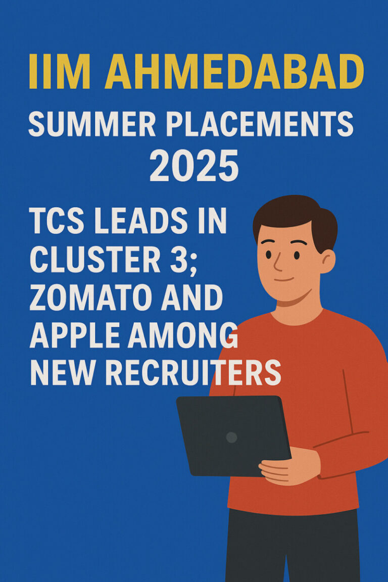 Psychographic Society - IIM Ahmedabad Summer Placements 2025: TCS Leads in Cluster 3; Zomato and Apple Among New Recruiters IIM