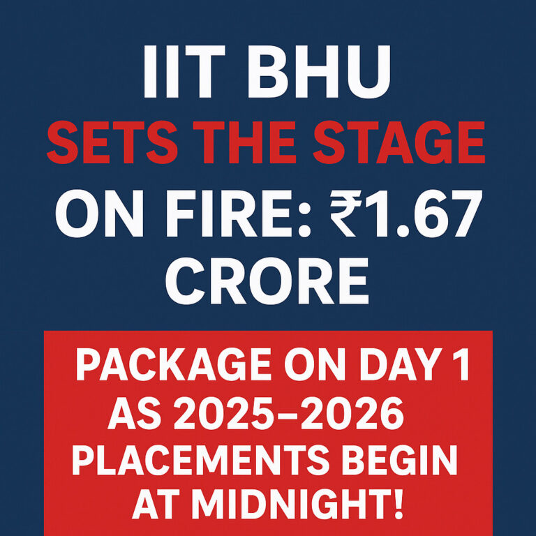 Psychographic Society - IIT BHU Sets the Stage on Fire: ₹1.67 Crore Package on Day 1 as 2025–2026 Placements Begin at Midnight! IIT