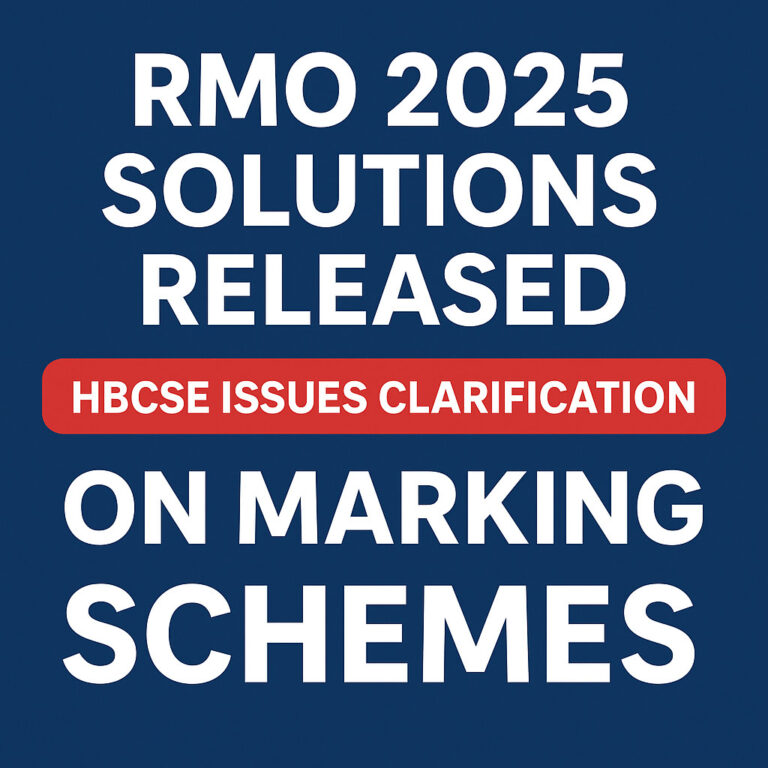 Psychographic Society - RMO 2025 Solutions Released: HBCSE Issues Clarification on Marking Schemes RMO
