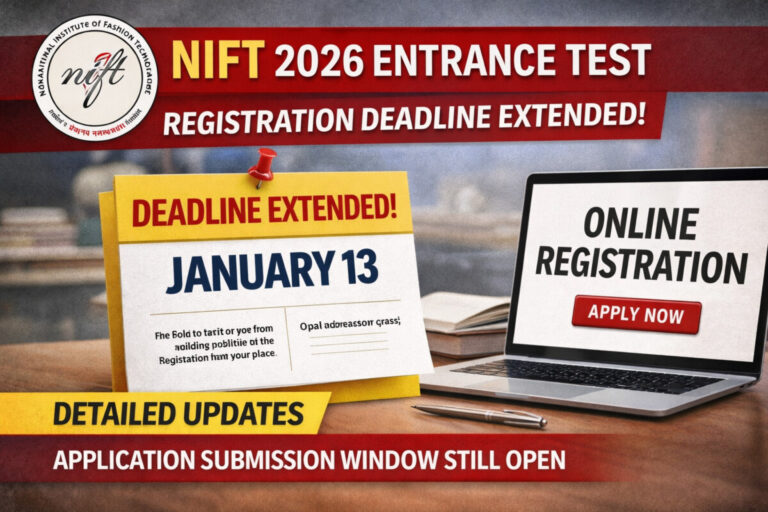 Psychographic Society - NIFT 2026 Entrance Test Registration Deadline Extended Till January 13 for BDes, MDes NIFT