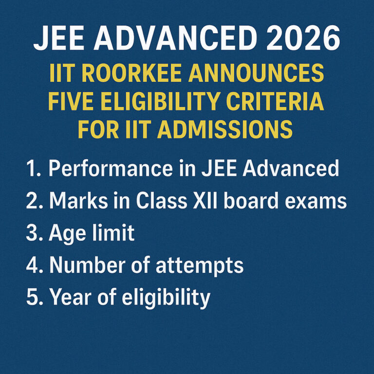 Psychographic Society - JEE Advanced 2026: IIT Roorkee Announces Five Eligibility Criteria for IIT Admissions JEE