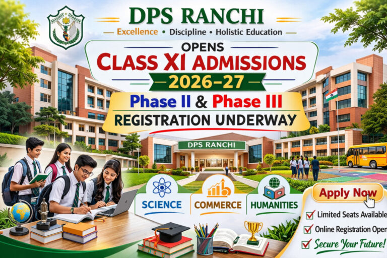 Psychographic Society - DPS Ranchi Opens Class XI Admissions 2026–27; Phase II & Phase III Registration Underway DPS