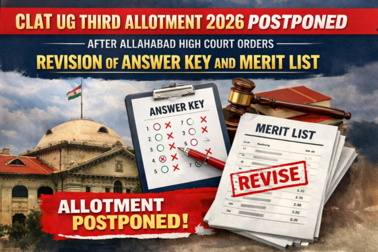Psychographic Society - CLAT UG Third Allotment 2026 Postponed After Allahabad High Court Orders Revision of Answer Key and Merit List CLAT