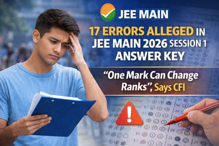 Psychographic Society - 17 Errors Alleged in JEE Main 2026 Session 1 Answer Key; ‘One Mark Can Change Ranks’, Says CFI JEE