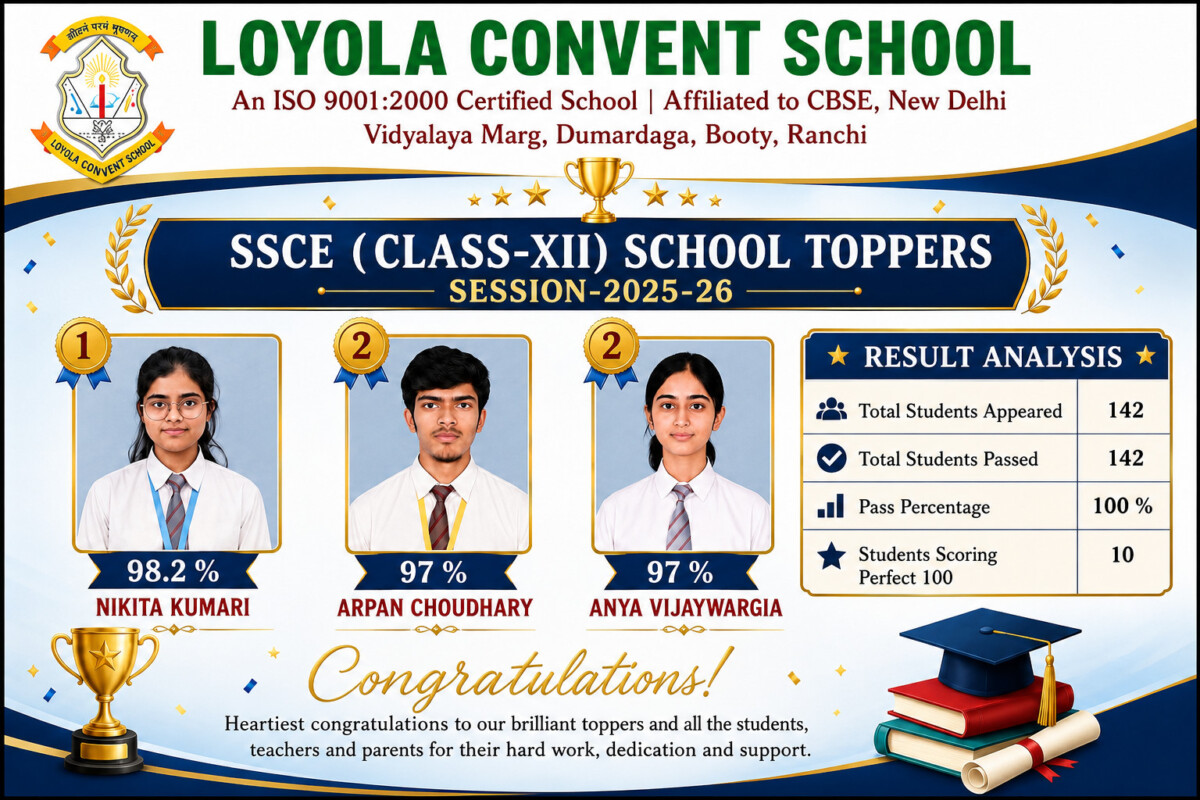 Psychographic Society - CBSE Class XII Results 2026: Loyola Convent School Students Deliver Outstanding Performance CBSE