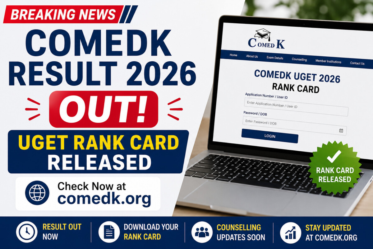 Psychographic Society - COMEDK Result 2026 OUT : UGET Rank Card Released at comedk.org COMEDK
